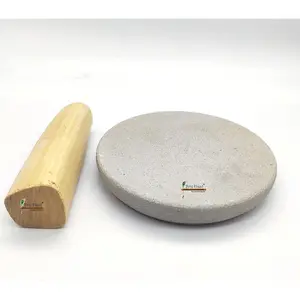 Stone Chandan rubbing chakla Pata with original Sandalwood stick Small Size 4 Inch