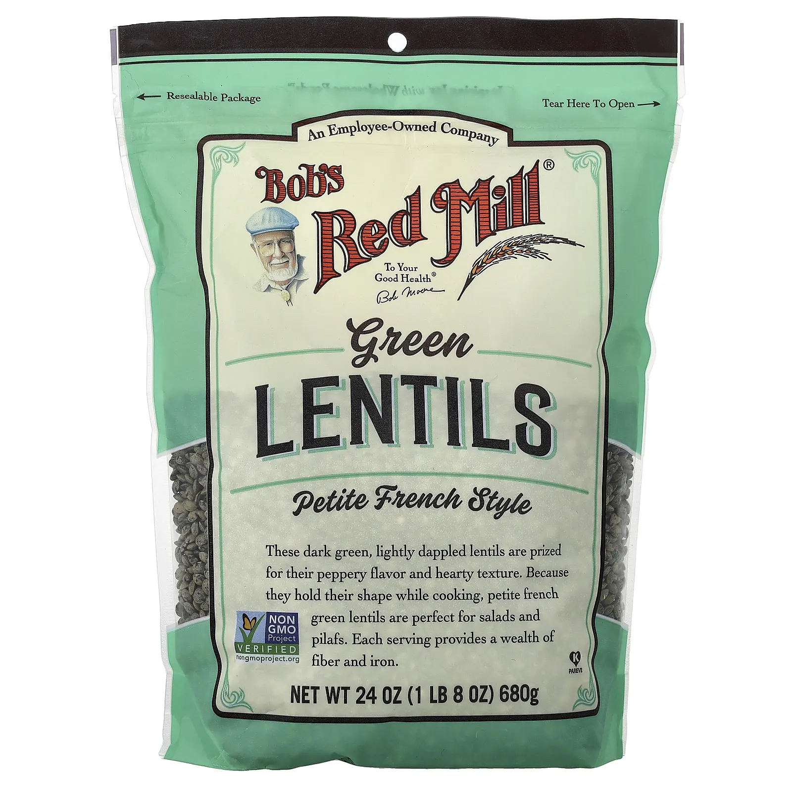 Bob's Red Mill Green Lentils, Petite French Style, 1 lb 8 oz (680 g)