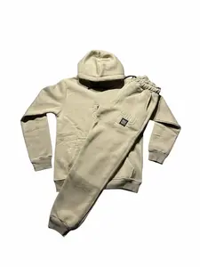 UNISEX HGO TRACKSUIT HOODIE & SWEATSHIRT HIGH QUALITY FOR MALE AND FEMALE WARM AND CASUAL BEIGE COLOR