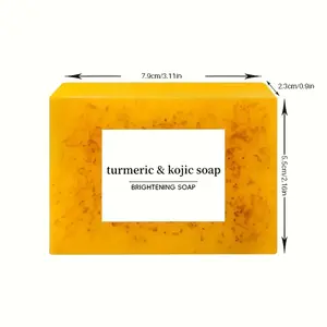 Turmeric & Kojic Acid Soap Bar for Face & Body Wash Dark Spot Reducer Daily Skin Cleanser Set for Acne-Prone Skin Moisturizing Gentle Kojic Acid Soap Bar with Soap Saver Bags Facial Cleansing Skin Repair Skincare
