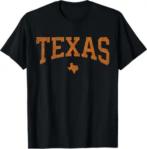 Texas T Shirt Women Men Kids Texas State Map Distressed T-Shirt Pure Cotton Graphic Tees Menswear Top: Gifts for Men & Women