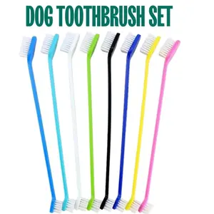 Dog Toothbrush Set of 8 - Dual Headed, Dental Hygiene Convenient Soft Toothbrush to Clean pet Teeth, Dog Tooth Brushes for Small to Large Dogs, Cats, and Most Pets, Teeth Brush in Bulk
