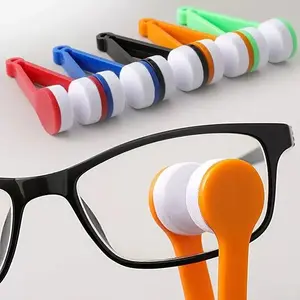 Portable Suede Eyeglass Cleaner, Pocket Eyeglass Wipe Clip, Scratch-Free Lens Cleaning Tool