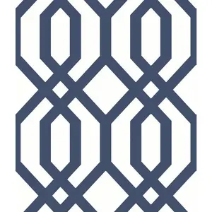 RoomMates Gazebo Lattice Navy Peel and Stick Wallpaper: Removable Adhesive, Geometric, Repositionable, 28.18 Sq Ft Coverage