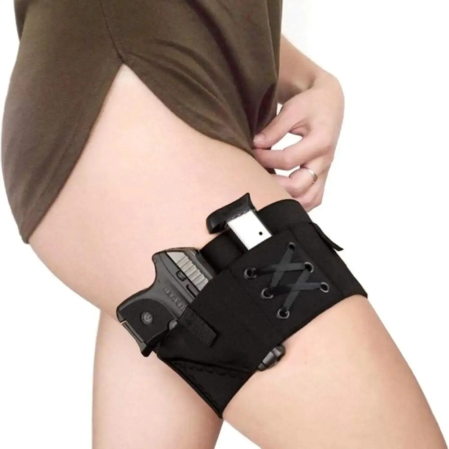 Tactical Thigh Equipment Pouch for Outdoor Sports, Adjustable Breathable Leg Carrier for Hiking Camping Running Airsoft Training