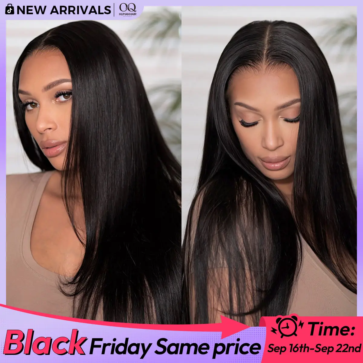 [Free Upgraded] OQ HAIR Wear And Go Glueless Wigs Pre Cut 7x5 HD Straight Lace Human Hair Wigs Pre Bleached Tiny Knots Beginner Friendly #tiktokshopstockup #SohoChic