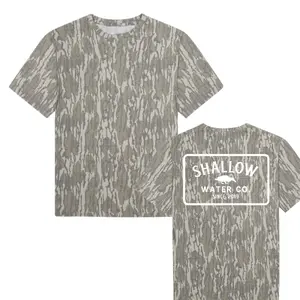 Shallow Water Co. Since 2019 Mossy Oak Washed Bottomland Mallard Tee, Duck 3D Camo Style T-Shirt, Hunting Gift for Him, for Dad