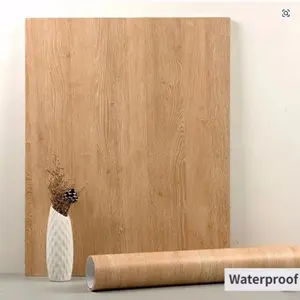 Waterproof Self-Adhesive Wood Grain Sticker Wallpaper Single Roll, Easy Peel & Stick Design for Doors Cabinets Desks, Ideal for Home Office Decor