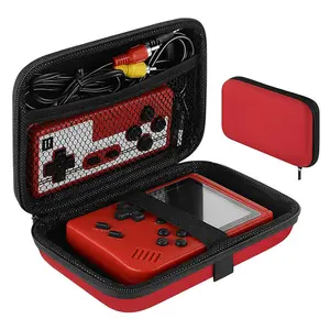 Retro Handheld Game Console Storage Case Hard Shell Waterproof Shockproof Scratch-Resistant Compartmentalized for Host Controller AV Cable Portable Dustproof Travel Home Game Device Protective Bag