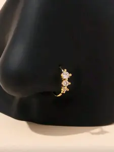 Women's Zircon Nose Ring, Copper Alloy Round Design, Soft Cartilage Ear & Nose Piercing Jewelry, Body Piercings, Elegant Body Accessory