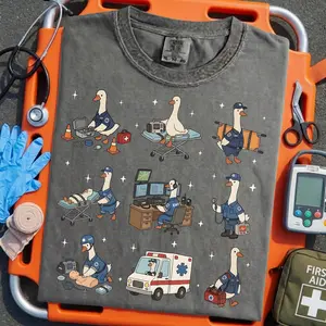 Silly Goose EMT Shirt – Funny Paramedic Gift, EMS First Responder Sweatshirt, Ambulance Medic Comfort Colors, Emergency Worker Meme Tee