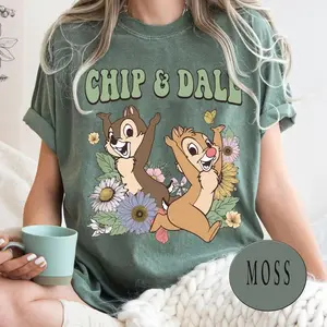 Vintage #ChipAndDale Shirt, Floral #ChipAndDale Tshirt, Vacation Gifts Tee, Funny Magic Kingdom Outfit, Family Trip 0PR6T