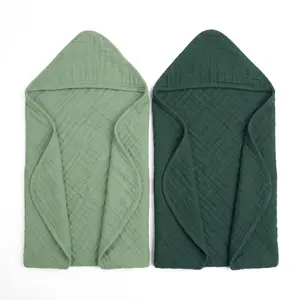 Muslin Cotton Hooded Baby Towel – Gentle, Quick-Dry & Lightweight - 2 Pack