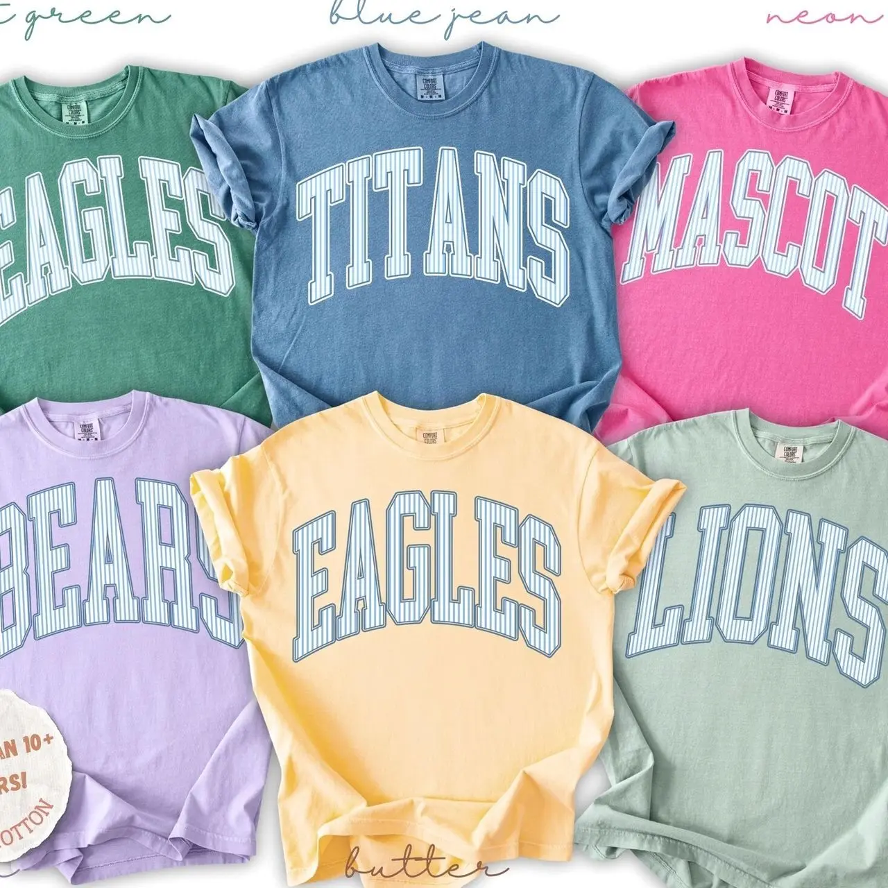 Comfort Colors® Custom Mascot Shirt, School Spirit Tee, Custom Game Day Shirt, Back To School Gift, School Logo Tee Gift, Team Mascot Shirt 7SG
