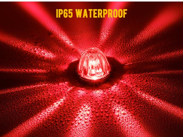 Partsam Watermelon Lights Clear Lens Red LED Side Marker Turn Signal Lights  2Pcs