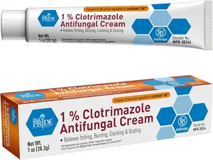 MED PRIDE 1% Clotrimazole Antifungal Cream 1oz - Fungus Skin Care Treatment for Infection, Sweat Rash, Athletes Foot, Ringworm & Itching Relief