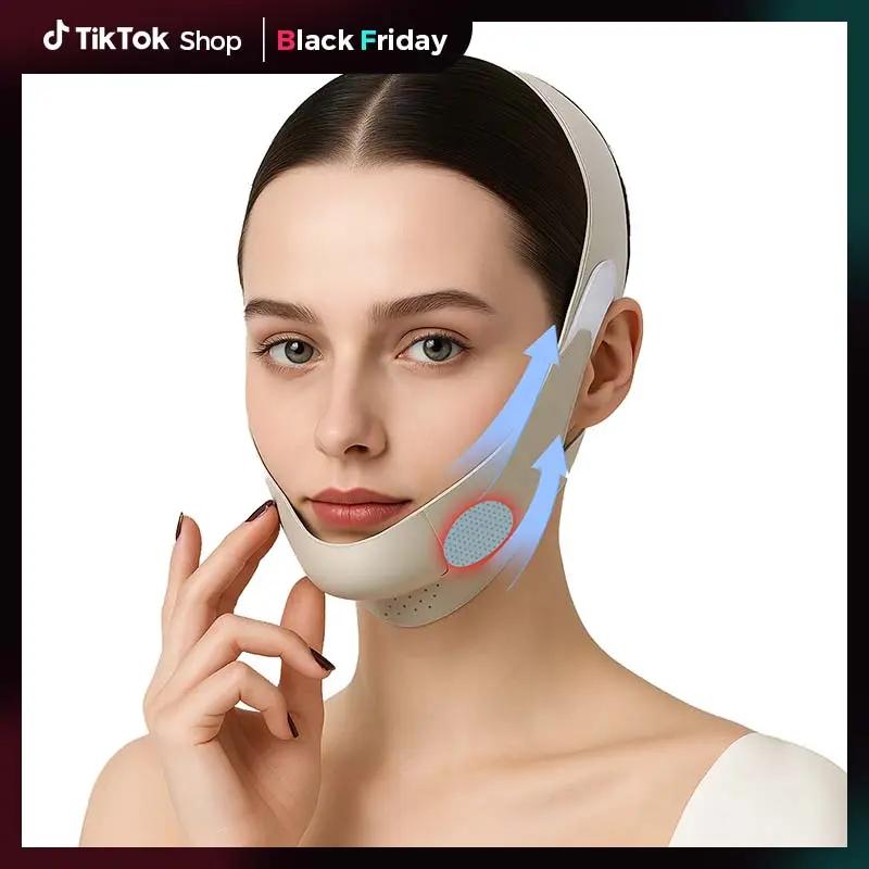 【Black Friday】Labhairs Graphene V-Line Chin Strap for Face Slimming – Double Chin Reducer & Jawline Lifting Mask – Reusable V-Shaped Face Band, Lilac&Green