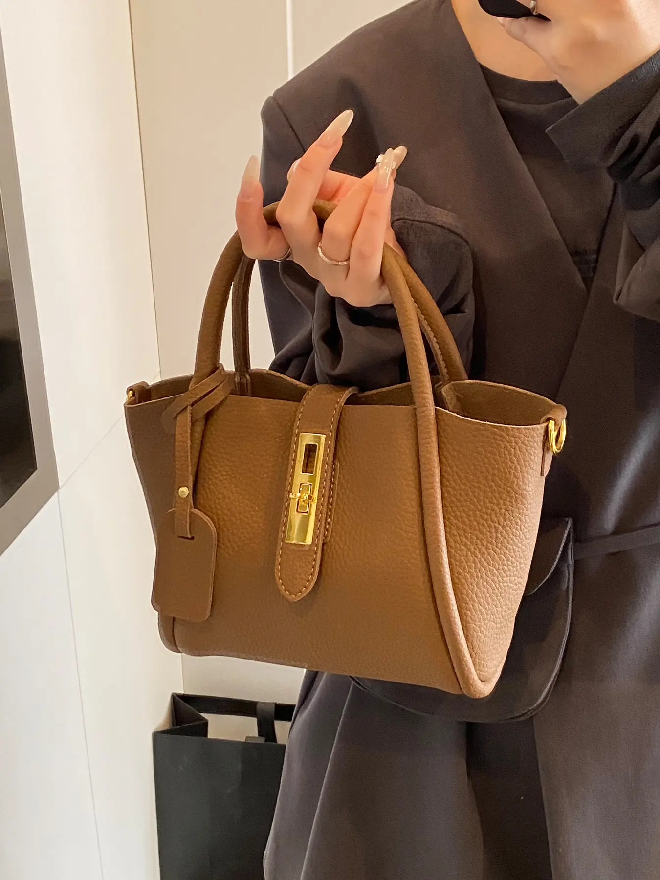 1pc Women's handbag, solid color, clean color, crossbody bag, Crossbody shoulder bag, versatile, suitable for white-collar workers to work, commute, shopping