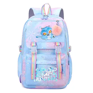 2026 Witch Hunting Group Cartoon Peripheral Printed Backpack Academy Style Sweet Small Fresh Rainbow Backpack daypack chest bag