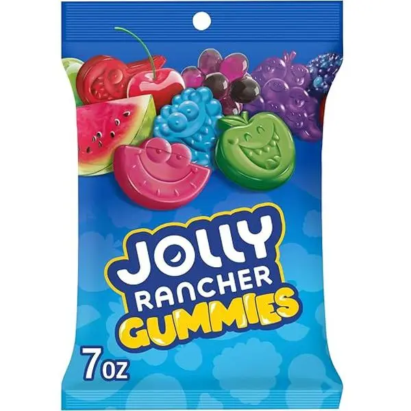 JOLLY RANCHER Gummies Assorted Fruit Flavored Candy, Soft & Chewy Gummy Candy, 7 oz Bag