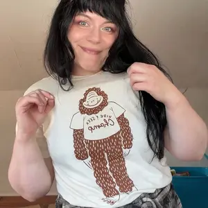Bigfoot Short Sleeve T-Shirt Hand Printed Screen Printing Cotton Unisex Menswear Top Casual Streetwear Stylish