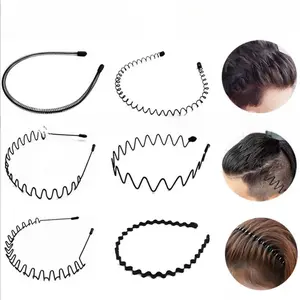 6 Count Metal Hair Headband Wave Style Hoop Band Comb Sports Hairband Men Women  fathersdaygifts Zigzagheadband Twists