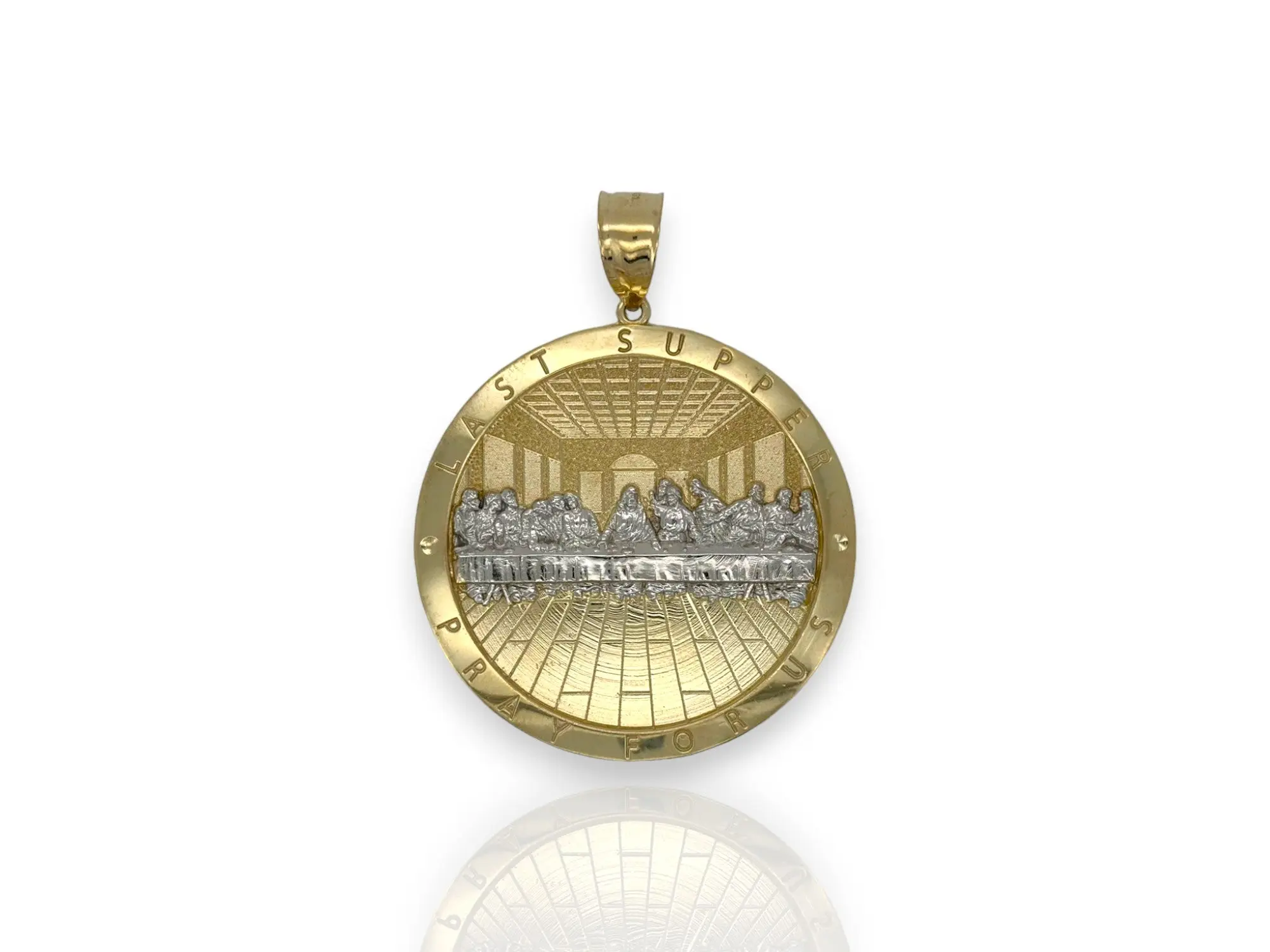 Last Supper Medallion Pendant - 10k Yellow Gold Last Supper Medallion Pendant - 10k Yellow Gold
