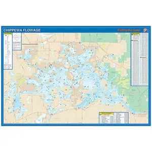 Chippewa Flowage (Sawyer Co) Fishing Wall Map