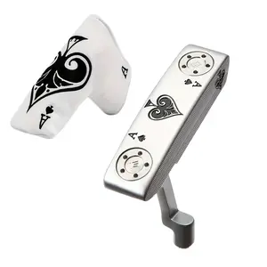 Golf Head Poker Spade a Pattern Putter Head, Improves Ball Speed & Accuracy, Easy to Combine/replace, Comes with Aim Line, Two Color Options