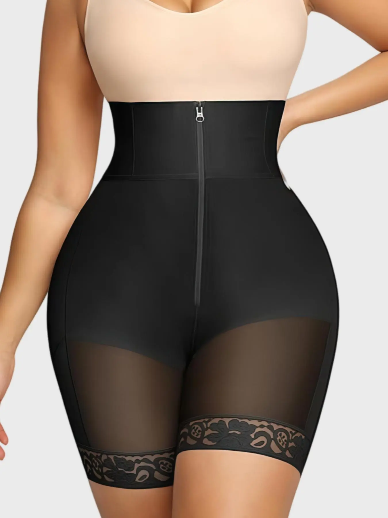 1 Count Women's High Waist Shapewear Shorts, High Waisted Shaper, Butt Lifting And Tummy Control Shapewear Bottoms, Panty Shaper With Zipper Closure, Waist Trainer, Tight-Fitting Briefs, Suitable For Daily Wear Or Sports, Black Friday