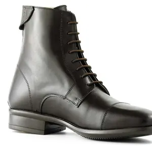 Tattini Beagle Paddock Boot - Black Leather, Round Toe, Soleless Design, Inner Pierced Footbed, Air Boost Ventilation System, Unisex