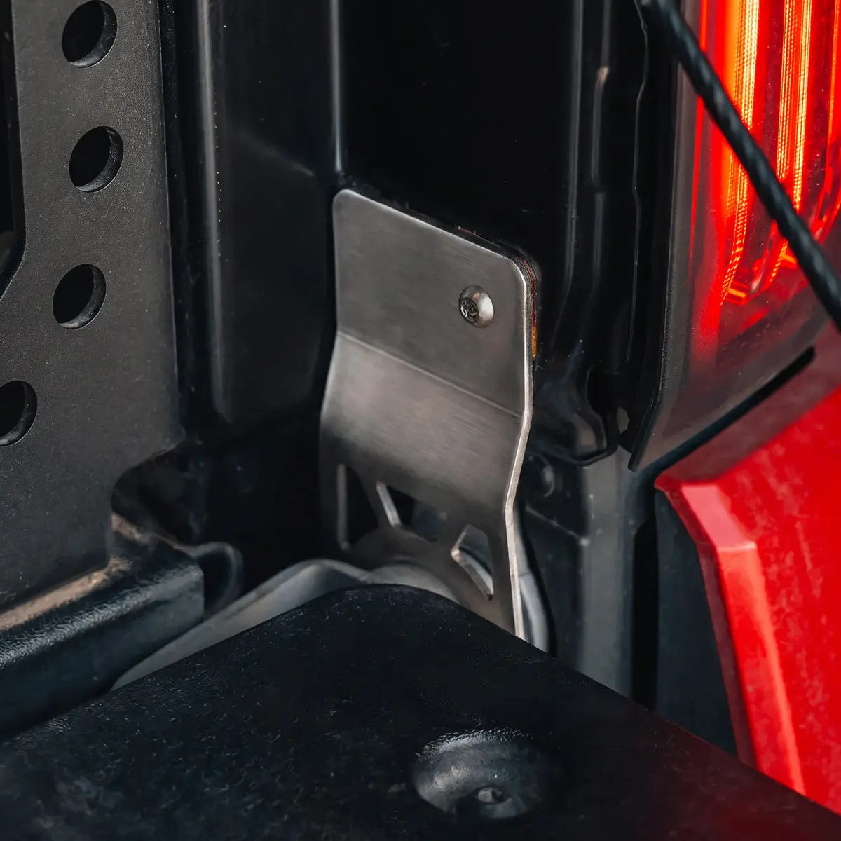 Stainless Steel Tailgate Theft Protector Plate & Hinge Blocker for 2024+ Toyota Tacoma - Bolt-On Car Exterior Accessory, Blocks Hinge Area Access, Cost-Effective, Easy Install, No Drilling Required, Keeps Tailgate Secure, Ideal for Camping, Off-Road Use
