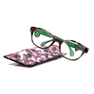 Sally, (Premium) Reading Glasses High End Readers +1.25..+3 Magnifying Glasses, Round Optical Frames (Tortoise Purple Green) NY Fifth Avenue Unisex Lightweight