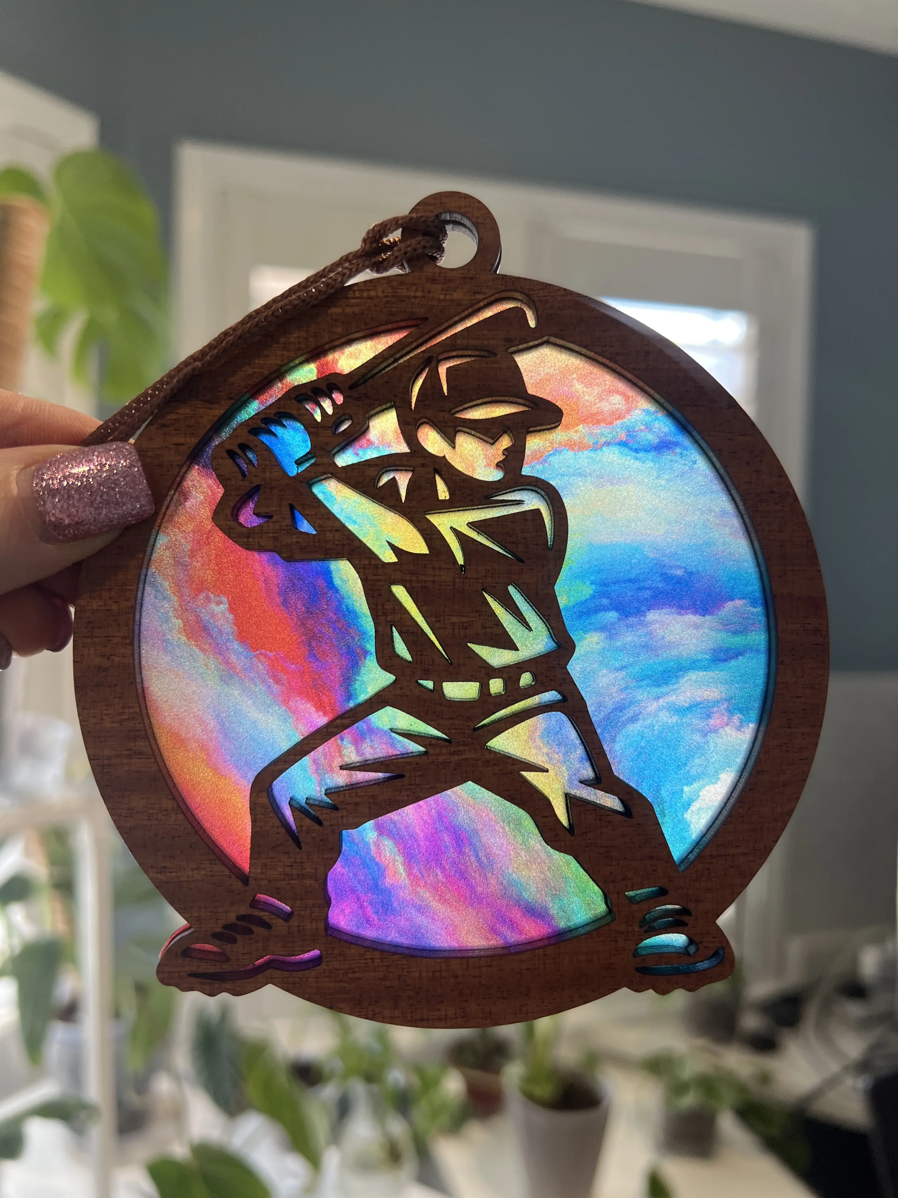 Baseball Player Suncatcher for Sunny Window Baseball Player Suncatcher for Sunny Window