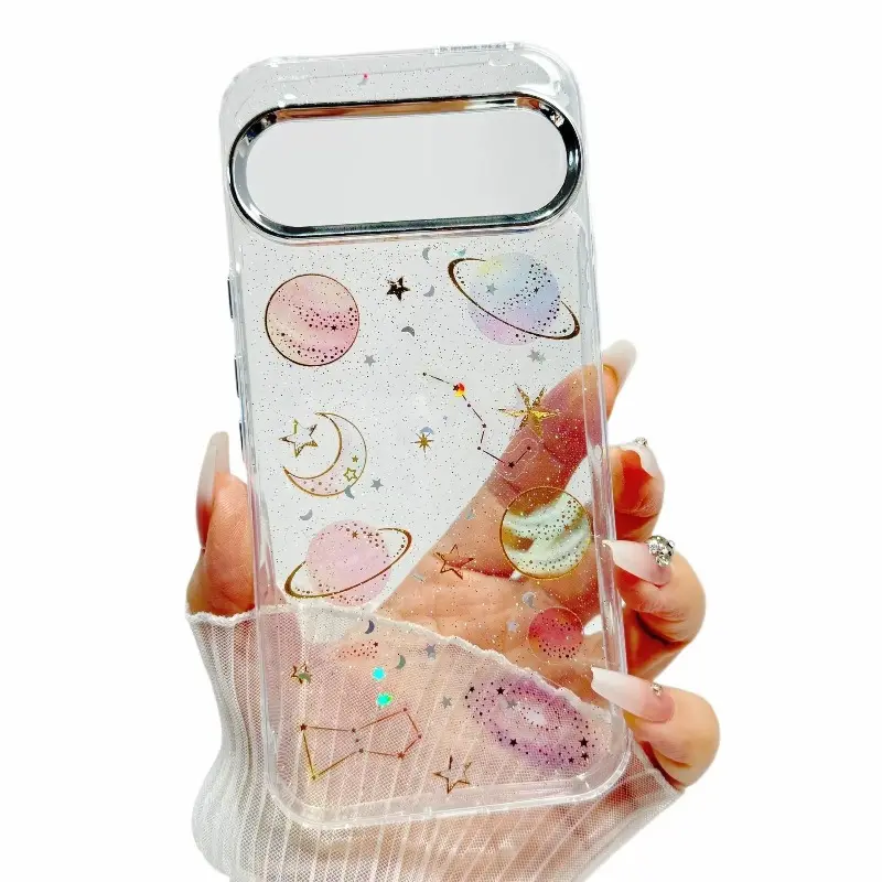 Glitter Star Planet TPU Transparent Protective Decorative Smartphone Protector Phone Case Casing Accessories For Google Pixel 10 9 Pro XL 10 9 8 7 6 5 Pro 5 6 7 8 9 A 4a PC Shockproof Cover