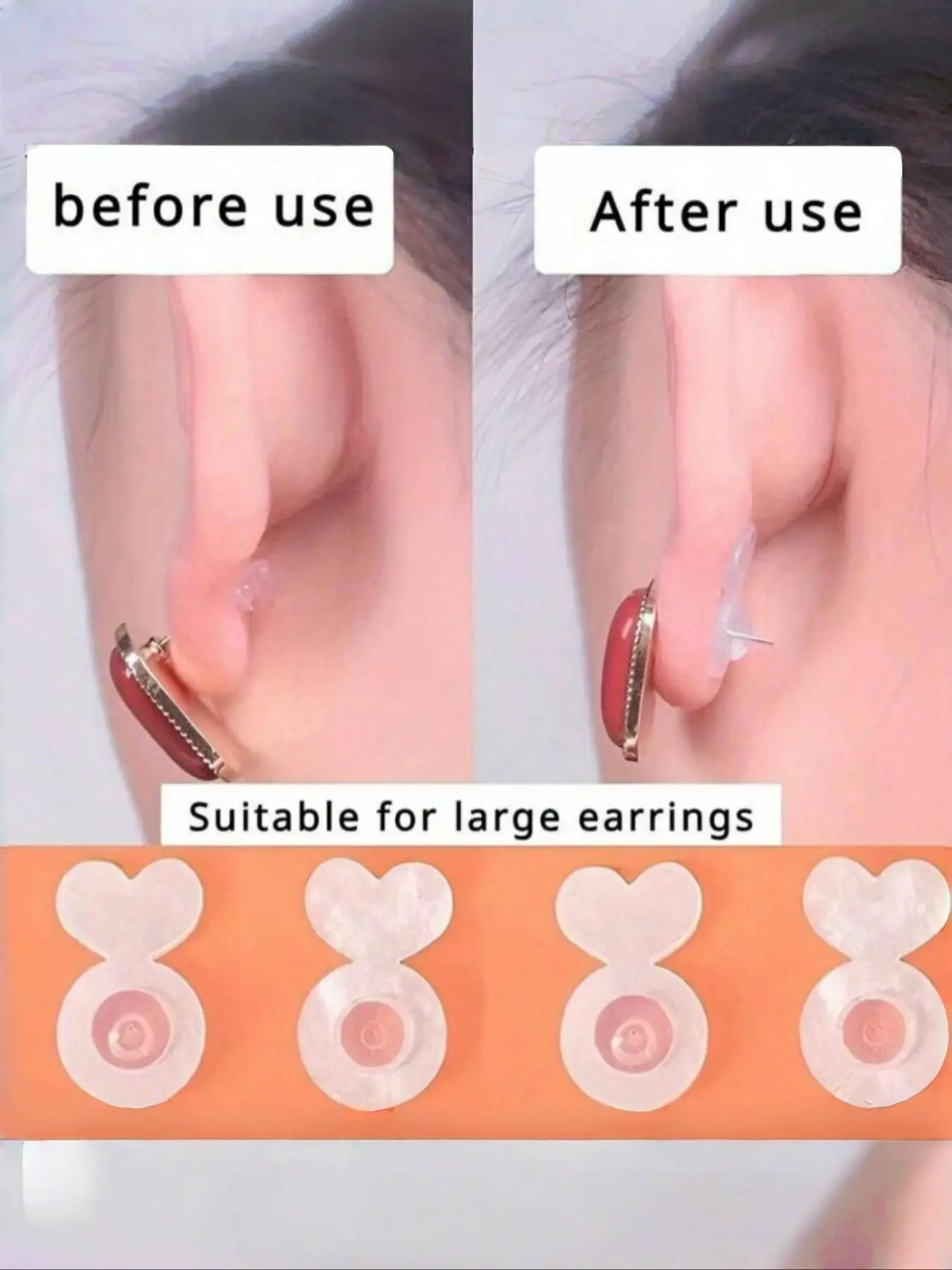 Silicone Earring Back Plugs, Earring Backings, Invisible Support Pad for Preventing Ear Lobe from Drooping, Jewelry Lifter for Studs and Dangle Earrings, Fashionable Jewelry Accessories