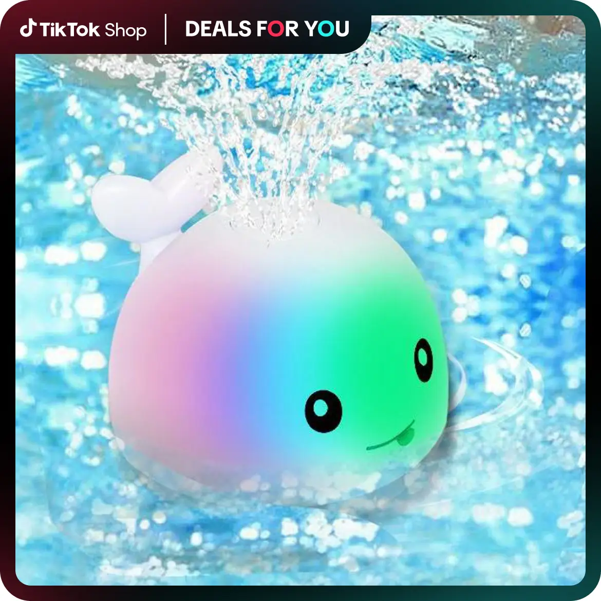 Whale Design Bath Water Sprinkler Toy，Springtok Water Spray Toy with Light & Music for Kids - Birthday Shower Gifts Essentials