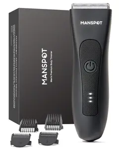 MANSPOT Manscape Groin & Body Hair shaver for Men, Manscape Kit with 4 Guard, Replaceable Ceramic Blade Heads, Waterproof Wet Dry Shaver, 90 Minutes Shaving