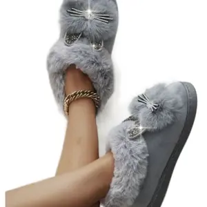 Stylish Women's Slip On Warm Slippers for Winter - Walking Shoes, Girl