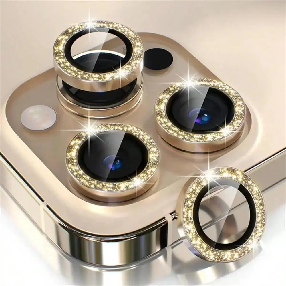 Glitter Sparkly Rhinestone Smartphone Camera Lens Protector Casing & Cellphone Screen Protector Film for iPhone 17,16,16 Plus,16E,15,15 Plus,14,13,12,11 Pro Max - Mobile Phone Electronics Accessories, For 16 16 Plus