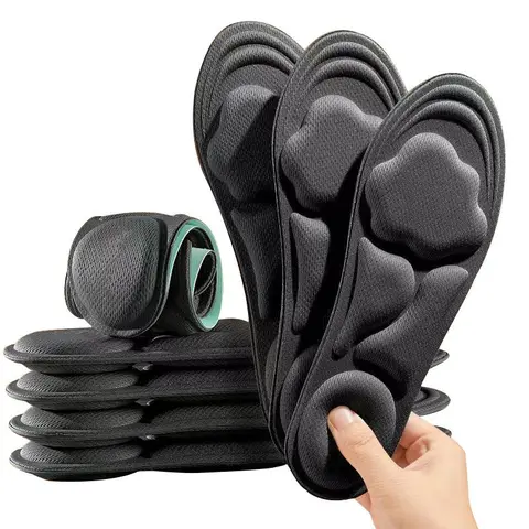 5D Cloud Technology Insoles, Super Soft, Sweat-Wicking, Breathable, Ultra Comfortable, Sports Shoe Insoles with Acupoint  Function massage Beige Footwear