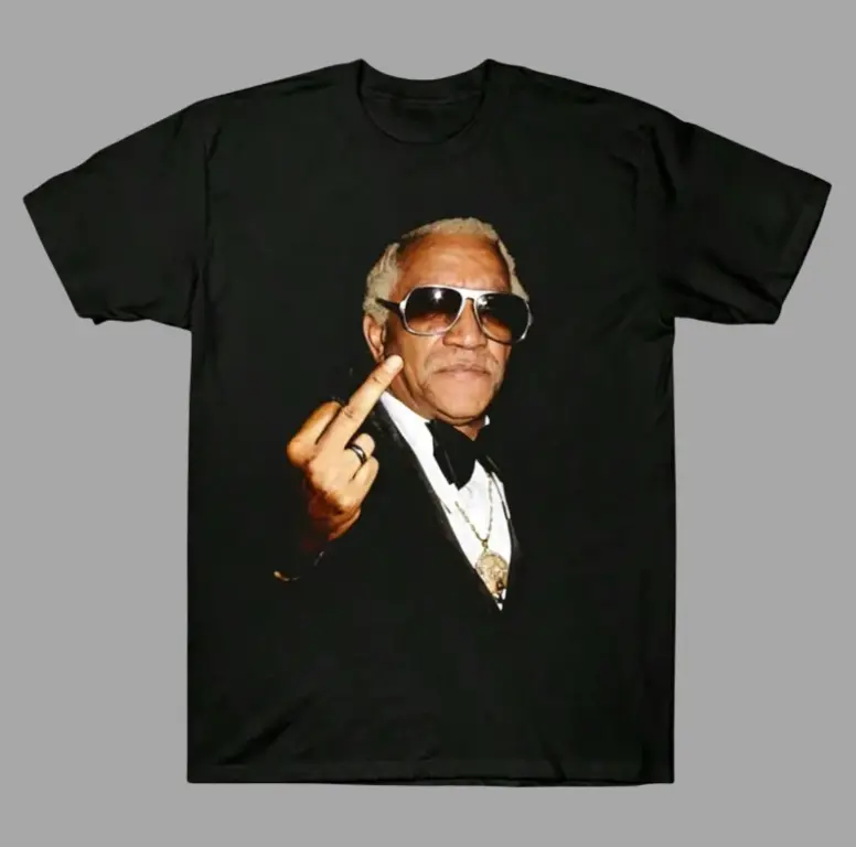 Vintage Redd Foxx Middle Finger Portrait Graphic T-Shirt, Sanford and Son Comedian Tshirt, Graphic Tshirt, Full Size, Full Coloandr