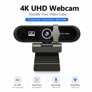4K/2k Network Camera with Stand, Intelligent Autofocus, Dual Noise Cancelling Microphones, Privacy Cover, Live Streaming, Gaming