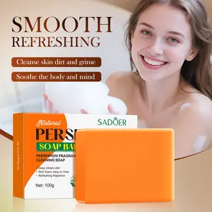 Natural Persimmon Soap 100g Fragrant Deep Cleansing Oil Control Refreshing Body Wash Handmade Soap Unisex