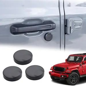 Keyhole Covers Compatible with 2018-2021 2022 2023 2024 2025 Jeep Wrangler JL, 4Xe, and Gladiator JT Accessories Door Security Lock Cover Keyhole Protection (3PCS)
