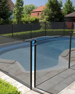 4 X 72 Ft Swimming Pool Fence for Inground and Above Pool, 320GSM Durable Teslin Mesh Removable Safety Pool Fence with Aluminum Tubes for Backyard Garden Pool