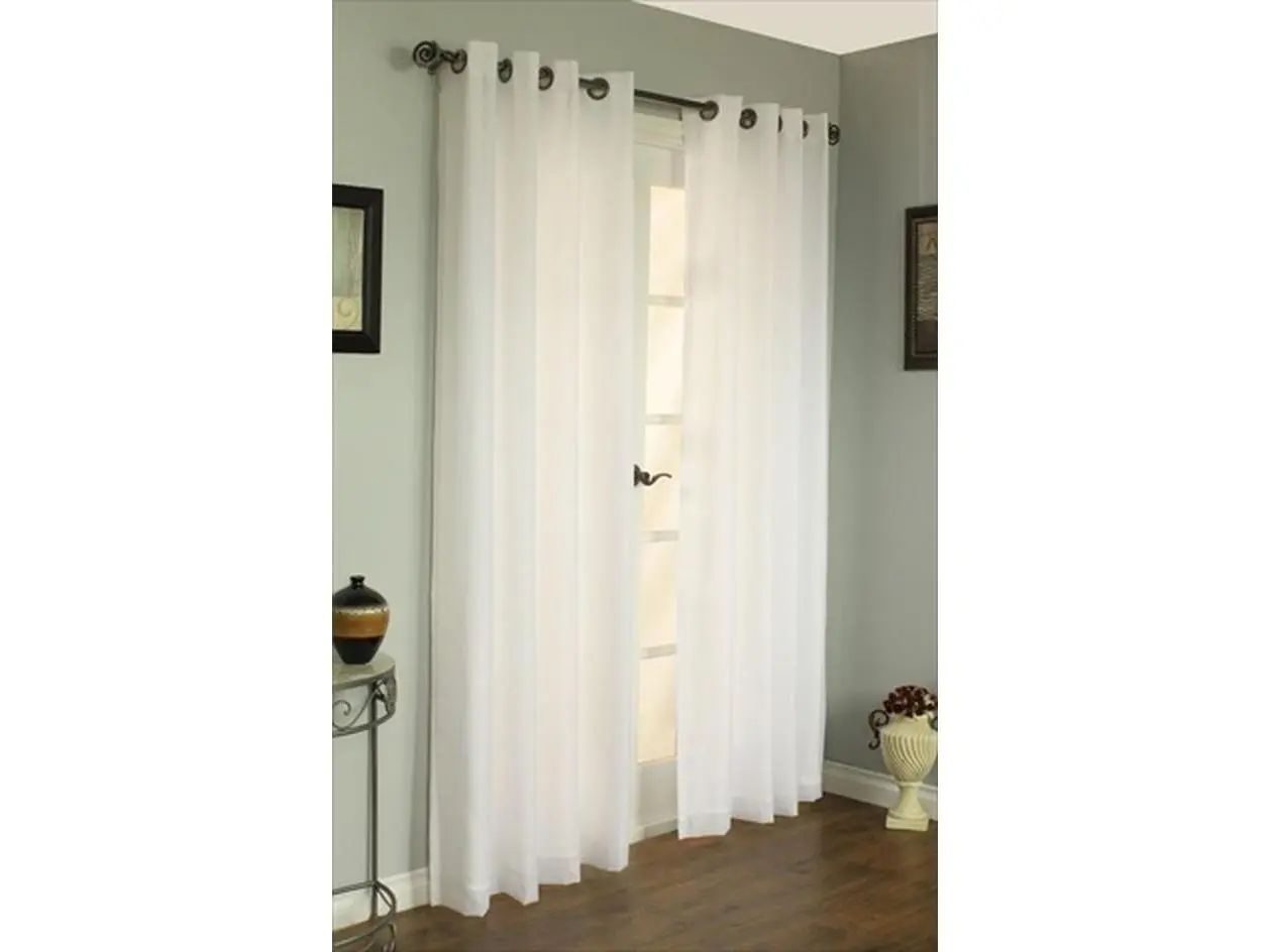 Commonwealth Home Fashions 70490-109-008-72 Thermavoile Rhapsody 1-Piece Lined Grommet Panel, Sheer Texture, 54x72 in., Ivory - Window Decor for Home Interior, Lined Panel