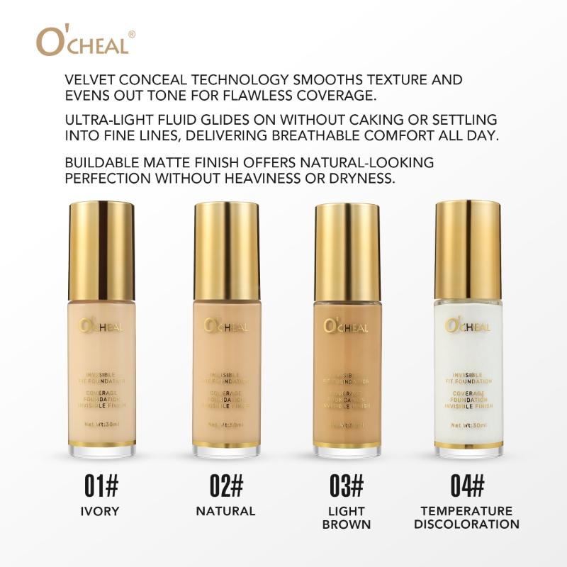 4 Shades High Coverage Foundation Concealer, Lightweight Flawless Finish Concealer Pen for Acne Scars & Dark Circles, Long-Lasting Makeup Base Cosmetic