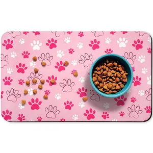 Pet Feeding Mat Waterproof Absorbent Design, Durable Easy Clean Surface for Dogs & Cats, Ideal Pet Accessory for Daily Use