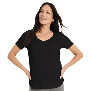 Jockey Women's EVERACTIVE V-Neck Tee M Black